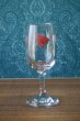 画像1: 佐々木ガラス　ピンクフラワーの花柄　ワイングラス　1個　GL141 (1)