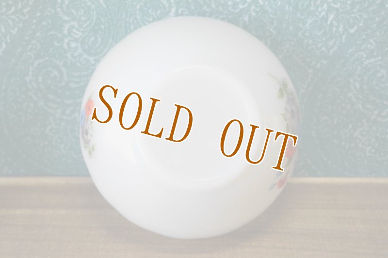 画像4: アルコパル　フランス　ミルクガラスボウル　花柄　スカラップ　1個　PL19 (4)