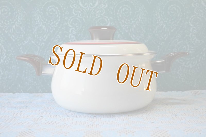 画像5: 江尻ホーロー　サンコーウェア　赤ライン　ホーロー両手鍋　16cm　HN290 (5)