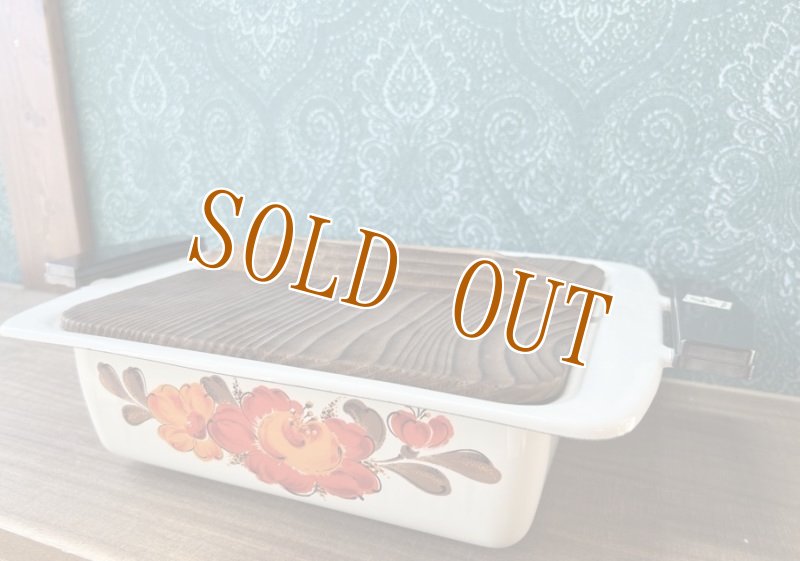 画像3: ワカバト　角型ホーローおでん鍋　オレンジ系　花柄　HN301 (3)