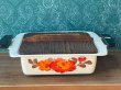画像2: ワカバト　角型ホーローおでん鍋　オレンジ系　花柄　HN301 (2)