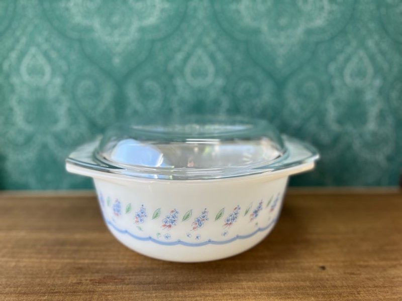 画像1: アルコパル　アルキュイジーヌ　耐熱ガラス　花柄　キャセロール　2ℓ　PL24 (1)