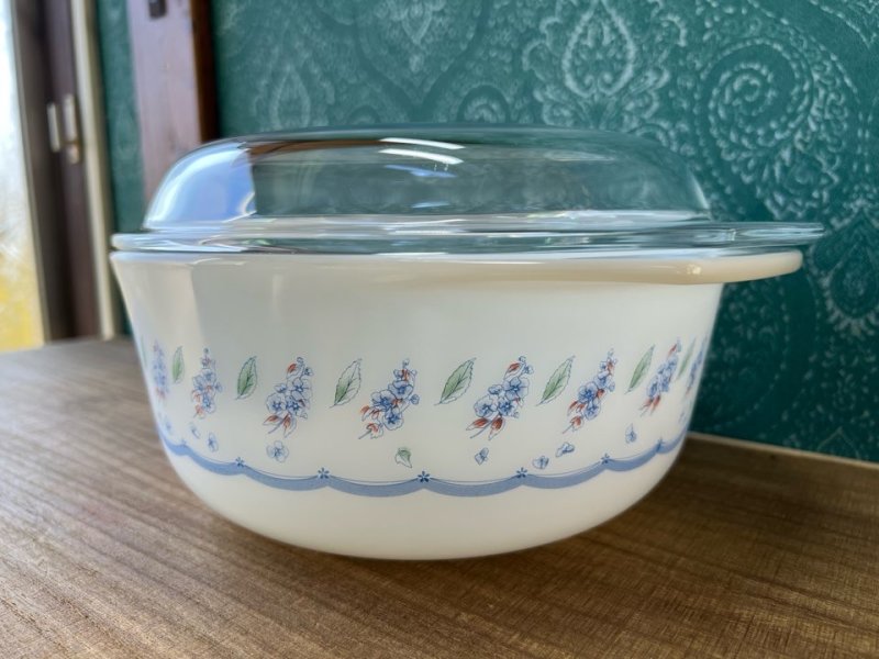 画像2: アルコパル　アルキュイジーヌ　耐熱ガラス　花柄　キャセロール　2ℓ　PL24 (2)