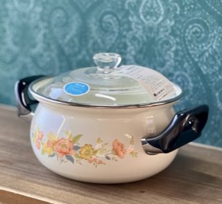 超激レア❗️廃盤品❗未使用品❗旧イマン ダイアナローズ ホーロー 両手鍋 2025年最新】イマン ホーローの人気アイテム - メルカリ