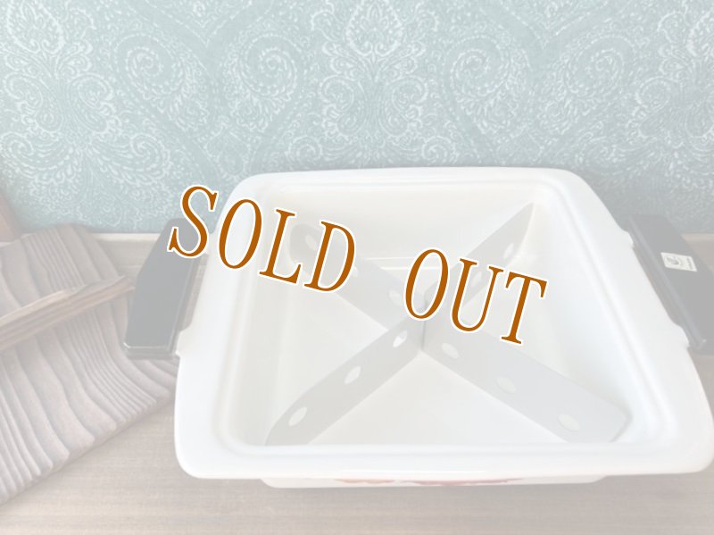 画像6: ワカバト　角型ホーローおでん鍋　オレンジ系　花柄　HN301 (6)