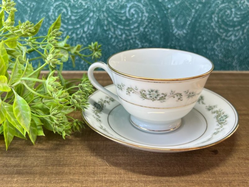 画像1: NORITAKE　ノリタケ　日本陶器会社　カップ＆ソーサ　金縁　花　パブリックフラワー　1客　N444 (1)