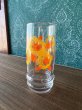 画像2: レトロポップ　吹き付け　オレンジ花柄グラス　ロング　GL173 (2)