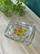 画像3: アデリアガラス　ガラス灰皿　アシュトレイ　ポップな花柄　オレンジ　TA276 (3)