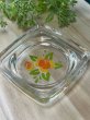 画像5: アデリアガラス　ガラス灰皿　アシュトレイ　ポップな花柄　オレンジ　TA276 (5)