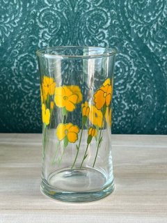 ☆昭和レトロ✨アデリアST.TUNBLER✨☆ ADERIA アデリア ST tumbler 足付きグラス オレンジ 花柄 レトロ