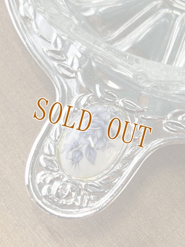 画像2: ステンレストレー付き　お花のガラス器セット　GUS383 (2)