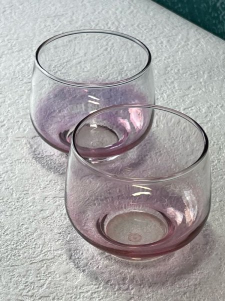 画像1: 佐々木ガラス　だるまグラスピンク系　2個セット　GS246 (1)