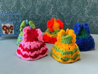 häpihäpiハンドメイド ドレス型アクリルたわし 2個セット A273