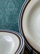 画像5: TONO　CHINA　ラインプレート　カレー・シチュー皿　モダンブラウンブルー　5枚セット　 (5)