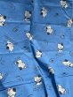 画像1: 昭和レトロ生地　ファンシーキャット　猫　ブルー　ぶちネコ　TAMA似！100×174 (1)