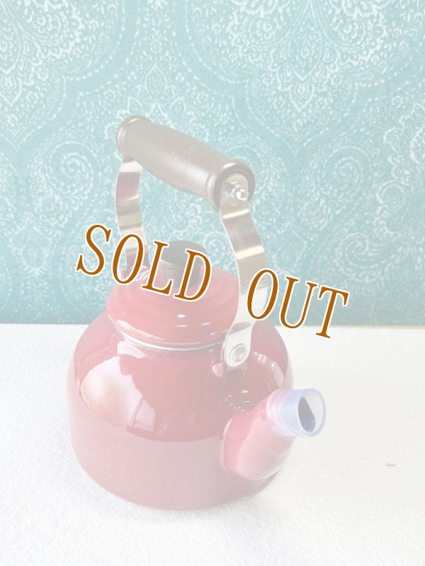 画像2: 赤いホーローケトル　やかん　HY81 (2)