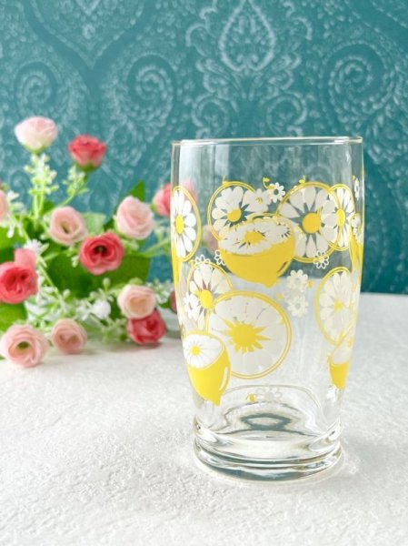 画像1: 佐々木ガラス　レモン柄グラス　タンブラー　１個　G724 (1)