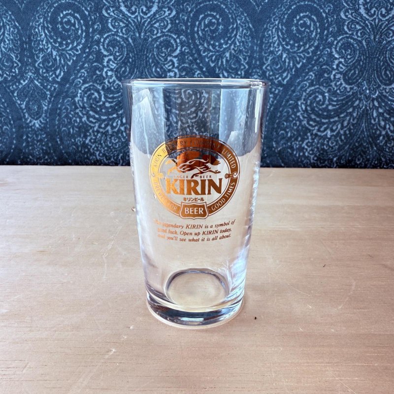 画像1: ※キリンビール　ノベルティグラス　金プリント　163ml　 (1)