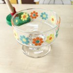 画像3: 佐々木ガラス　レトロポップ花柄　アイスクリームカップ　デザートグラス　 (3)