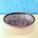画像1: 久留米籃胎漆器　楕円形　菓子器　籠 (1)