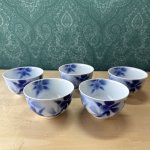 画像1: 深川製磁　湯飲み5客揃え　湯呑み茶碗　カトレア (1)