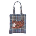 画像4: 【松尾ミユキ】Rectangle tote bag check back　チェックトートバッグ　猫 (4)