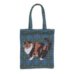 画像2: 【松尾ミユキ】Rectangle tote bag check back　チェックトートバッグ　猫 (2)