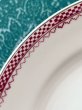 画像3: FLOWER　CHINA　モダン柄カレーシチュー皿　赤い市松模様ラインプレート　2枚セット　 (3)