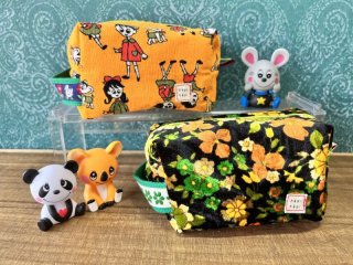 昭和レトロ生地 KANEBO カネボウ ブルー チューリップ 花柄