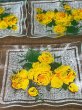 画像4: イエローローズガラス器　角皿５枚セット　フラワープレート　花柄　GUS404 (4)