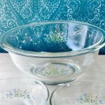 画像6: PYREX　大きなガラスボウル1個とガラス器5個　バスケット付き　ガーデンフラワー (6)