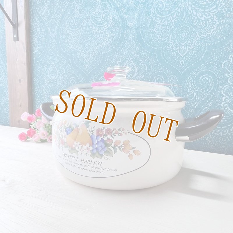 画像9: 富士ホーロー両手鍋　ハニーウェア　洋梨　20cm　3.5ℓ　ガラス蓋 (9)