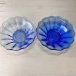 画像8: 古いガラスの氷コップ　薄青と濃い青　各種　　花柄　ガラス器 (8)