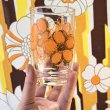 画像5: 佐々木ガラス　クリームオレンジの花柄グラス　手書き風 (5)