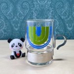 画像1: 佐々木ガラス　ハードストロング　HS　ホルダー付きグラス　ブルーグリーン (1)