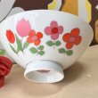 画像3: レトロポップ　赤とピンクのチューリップお花柄茶碗　CW3 (3)