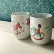 画像3: ETSURO　鈴木悦郎　木馬と女の子　湯飲み　フリーカップ　エンゼル陶器　各種　 (3)