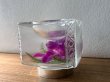 画像2: ガラスボトルに入った水中花のような灰皿　アシュトレイ　紫　TA823 (2)