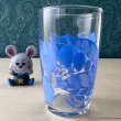 画像4: 佐々木ガラス　ラブリー５　青いリーフと花柄　グラスタンブラー　ブルー　 (4)