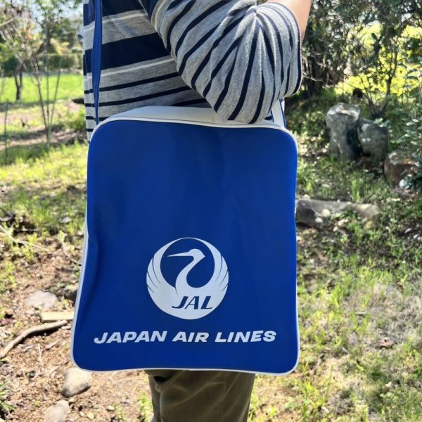 画像1: Japan　airlines　JAL　エアーラインショルダーバッグ　ブルー (1)