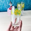 画像10: レトロポップ　イエローグリーン　花柄　台付きグラス　 (10)