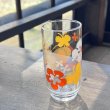 画像8: 東洋ガラス　パピヨ　オレンジ花柄　グラス　レトロポップ　蝶　 (8)