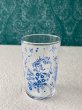 画像1: レトロなグラス　花柄タンブラー　ブルー小花　 (1)