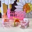 画像2: ピンクのベビーセット★赤ちゃん　ベッド大　ゆれる椅子　乳母車　三輪車　OM584 (2)