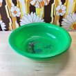 画像4: すずらん柄大きな洗い桶　レトロポップグリーン　花柄洗面器 (4)