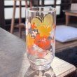 画像3: 東洋ガラス　パピヨ　オレンジ花柄　グラス　レトロポップ　蝶　 (3)