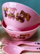 画像4: 蝶印　メリー子供食器　プラスチック茶碗ランチセット（茶碗・汁椀・カトラリー）　動物イラスト　ピンク　ホワイト　　PS214 (4)
