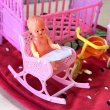 画像3: ピンクのベビーセット★赤ちゃん　ベッド大　ゆれる椅子　乳母車　三輪車　OM584 (3)