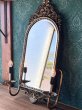 画像16: antique　壁掛けミラー　鏡　キャンドルスタンドのような電気ロウソク付き　 (16)
