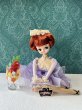 画像1: SUKIYO リボン印　ポーズ人形　座り姿　すみれ色のドレス　MC17 (1)